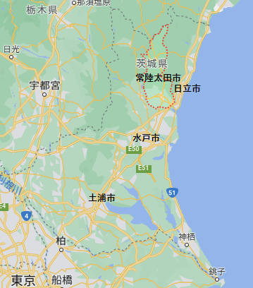 常陸太田市の場所のイメージ